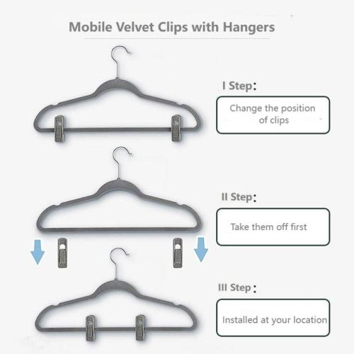 Velvet cloth hangers with clips wholesale