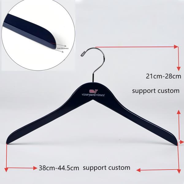 Custom black color wooden coat hangers