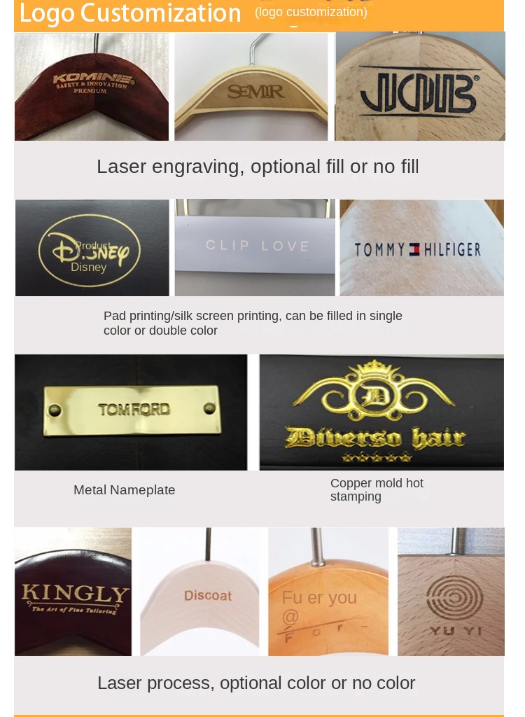 custom wood hanger with logo