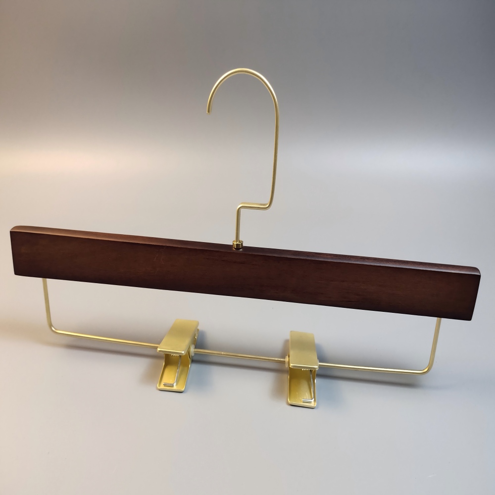 Velvet shoulder custom wood pant coat hangers