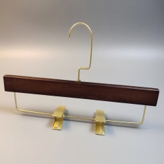 Velvet shoulder custom wood pant coat hangers