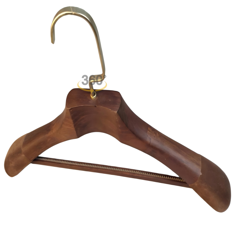 Velvet shoulder custom wood pant coat hangers