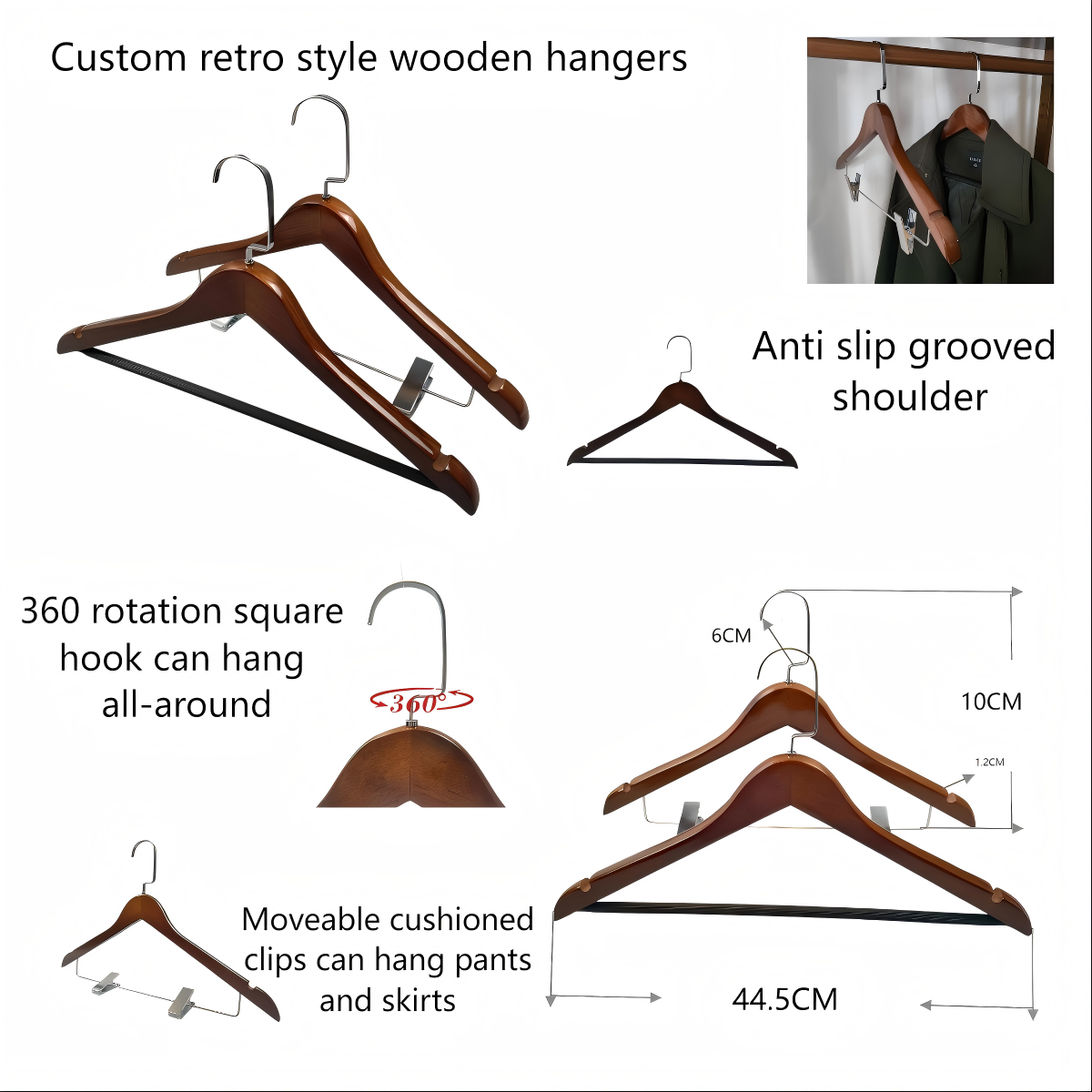wooden hotel hangers