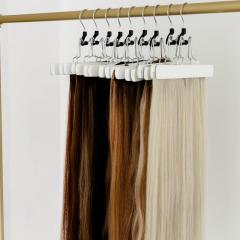 Multifunction white wooden hair extension hangers