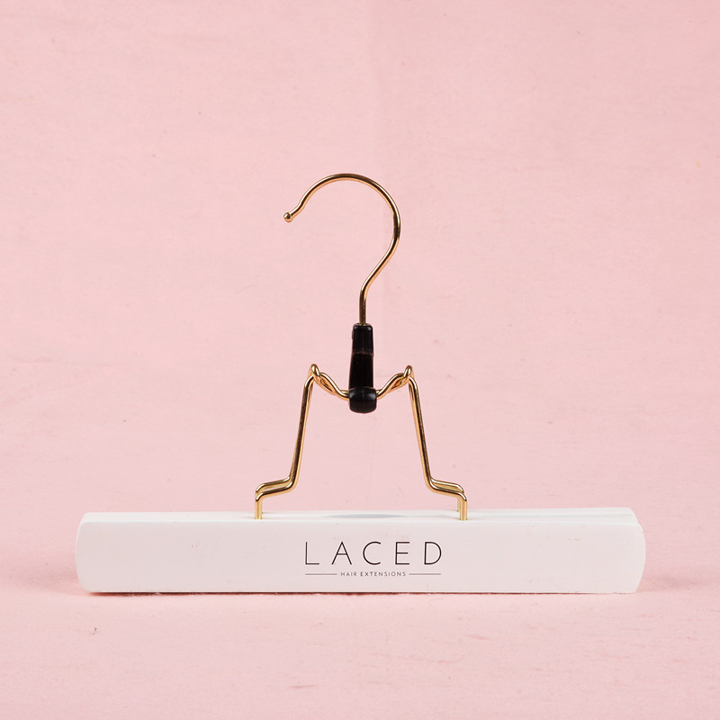 Wig hair extension hanger with gold hook