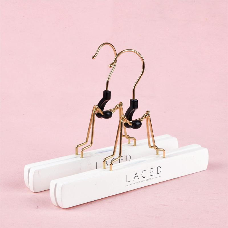 Wig hair extension hanger with gold hook