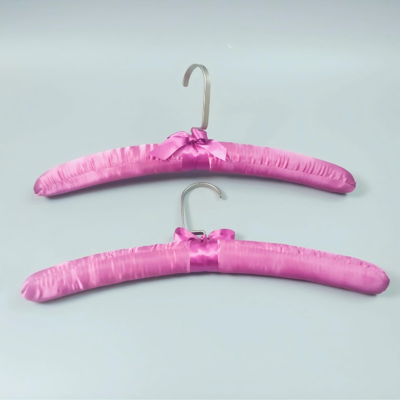Custom hook color satin hangers in bulk cheap
