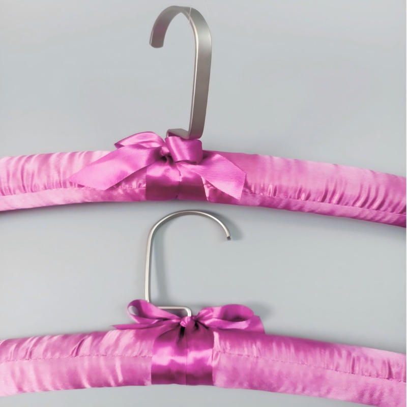 Custom hook color satin hangers in bulk cheap