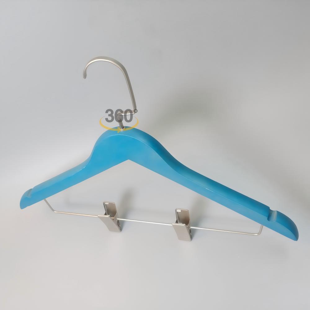 Custom color wooden coat clips hangers