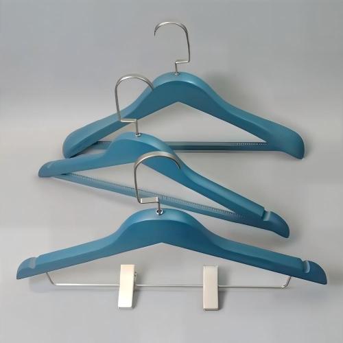 Custom color wooden coat clips hangers