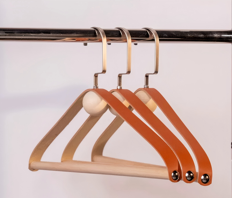 Leather Wide Shoulder Custom Coat Hanger