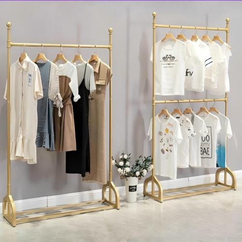 Adjustable Golden Color Floor Standing Garment Rack