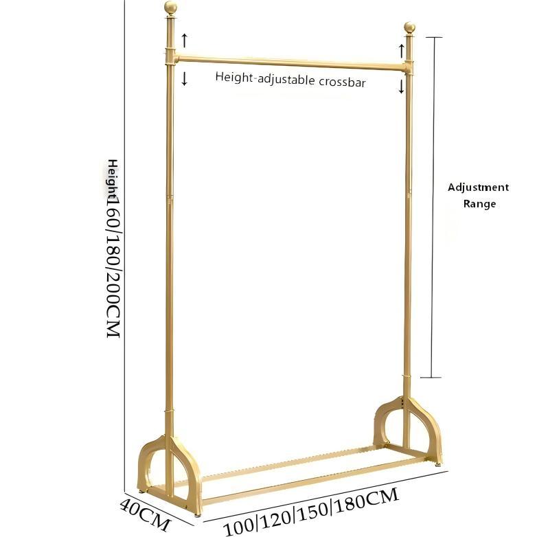 Adjustable Golden Color Floor Standing Garment Rack