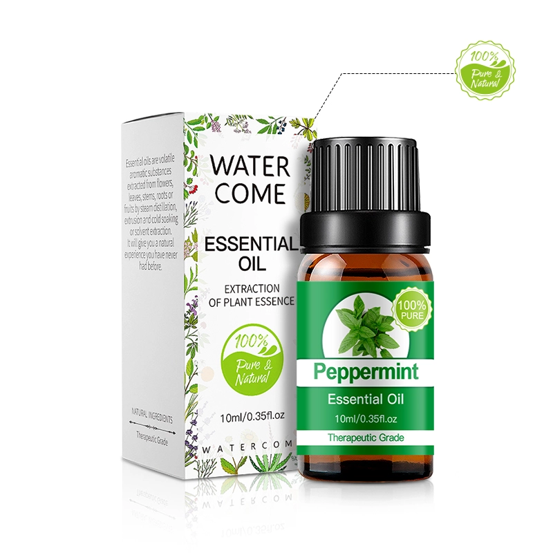 WATERCOME Natural Organic Pure Peppermint Essential Oil Massage Aromatherapy Diffuser Oil 10ml