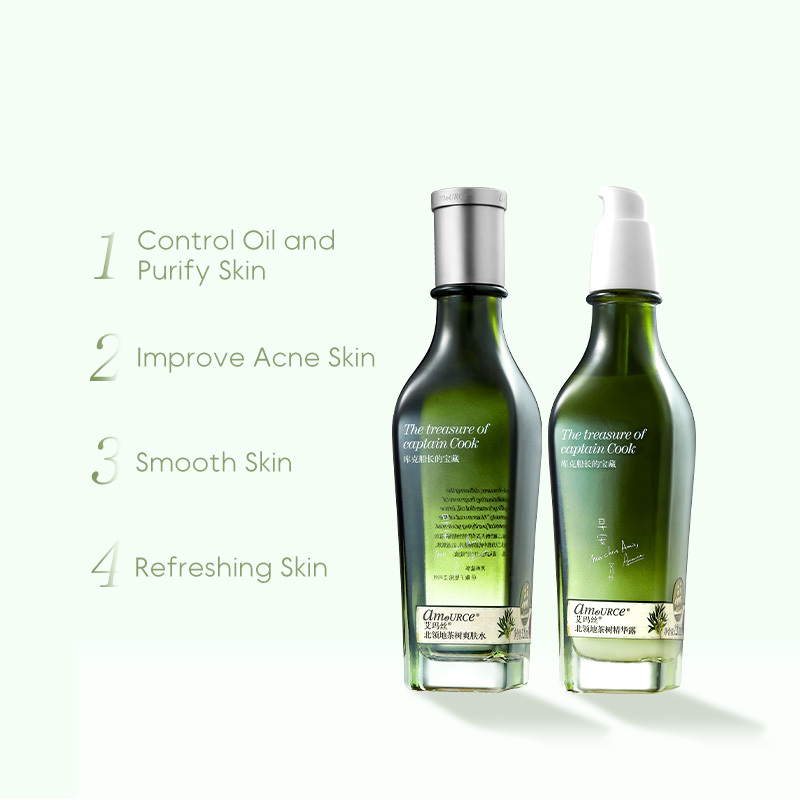 Amource Tea Tree Cleaser, Toner, Essence Skin Care Set Anti-acne Nourishing Hydrating Gift Set