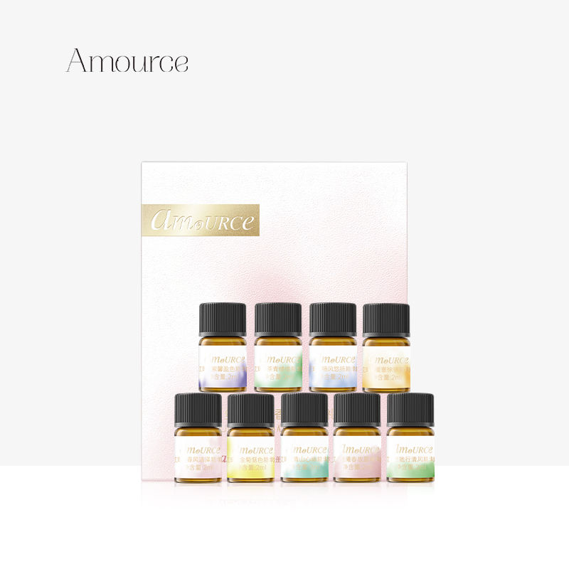 Amource 9pcs Essential Oils Gift Set Plant Extracted Natural Gentle Safe Harmless Deep Stress Relief Aromatherpy 2ml*9