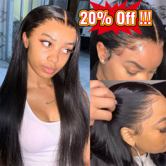 BTS| Straight HD WIGS Best Quality 100% Human Hair Black Wowen HD Lace Wig 200%-250% Density Silky Virgin Hair Long Lasting Wig