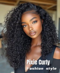 Premium Pixie Curly 200% Density HD 13x4 Frontal wig