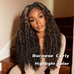 Burmese Curly Glueless Double Drawn wig