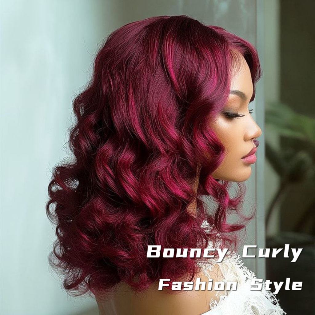 Bouncy Curly Glueless Double Drawn wig
