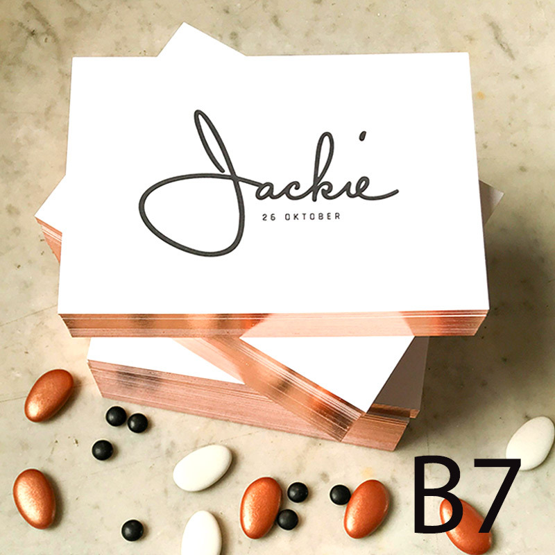 B7 High-end Custom Business cards  Front monochrome gravure + back monochrome + rose gold edge