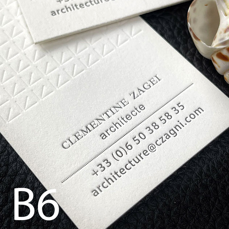 High-end Custom Business cards  Two-colour gravure on front / Monochrome gravure on front +Reverse monochrome