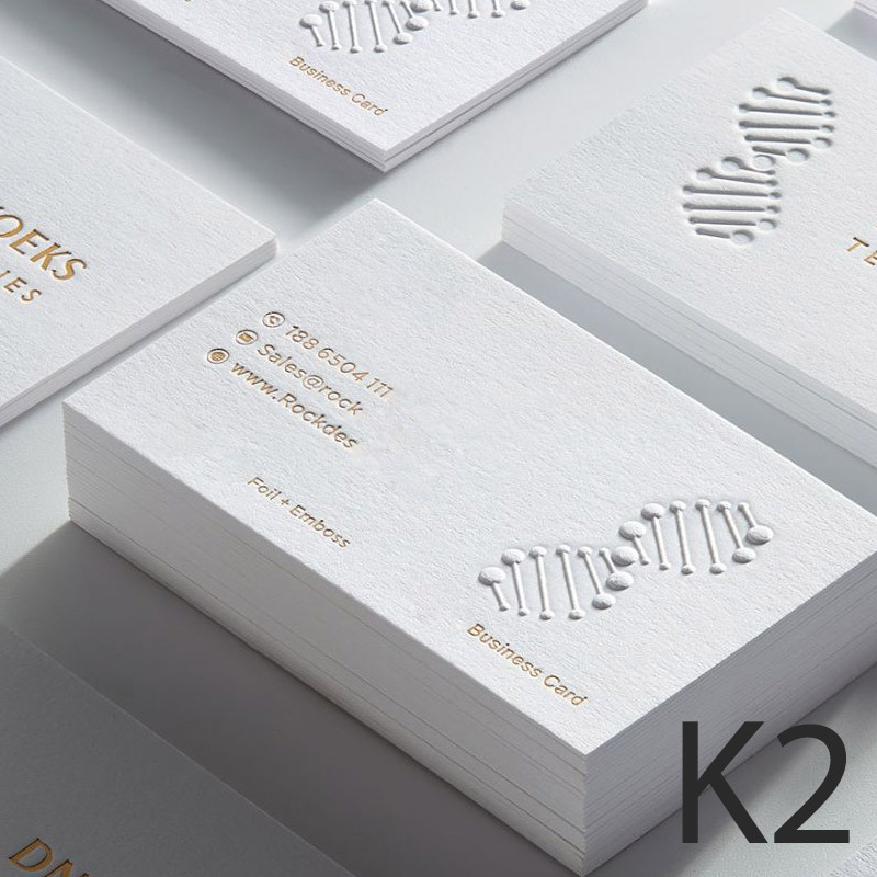 K1- k2 Top private custom business cards special paper cotton card gilding concave and convex customization From200Pcs