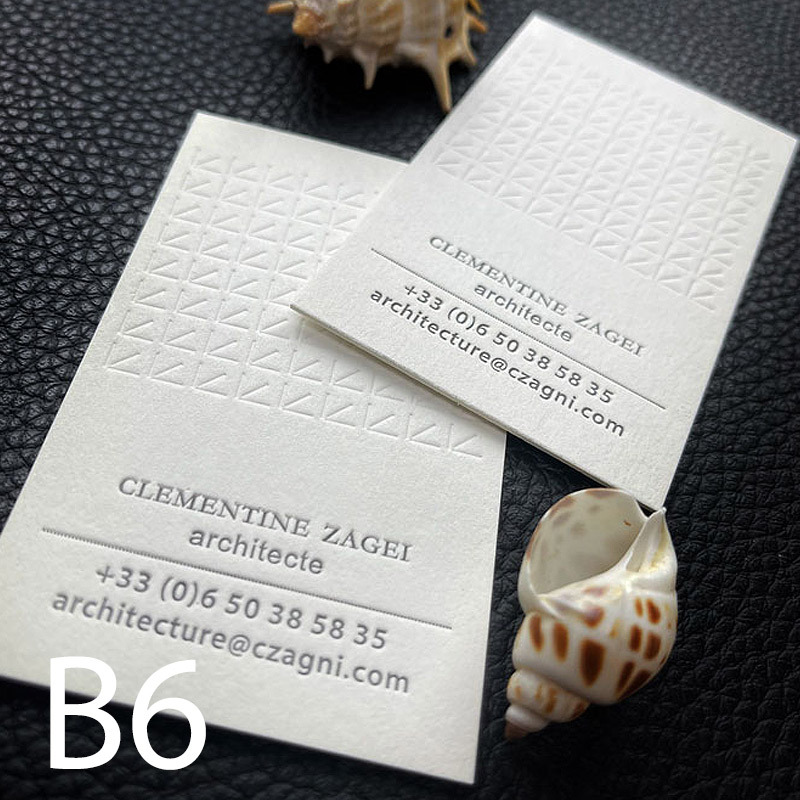 High-end Custom Business cards  Two-colour gravure on front / Monochrome gravure on front +Reverse monochrome
