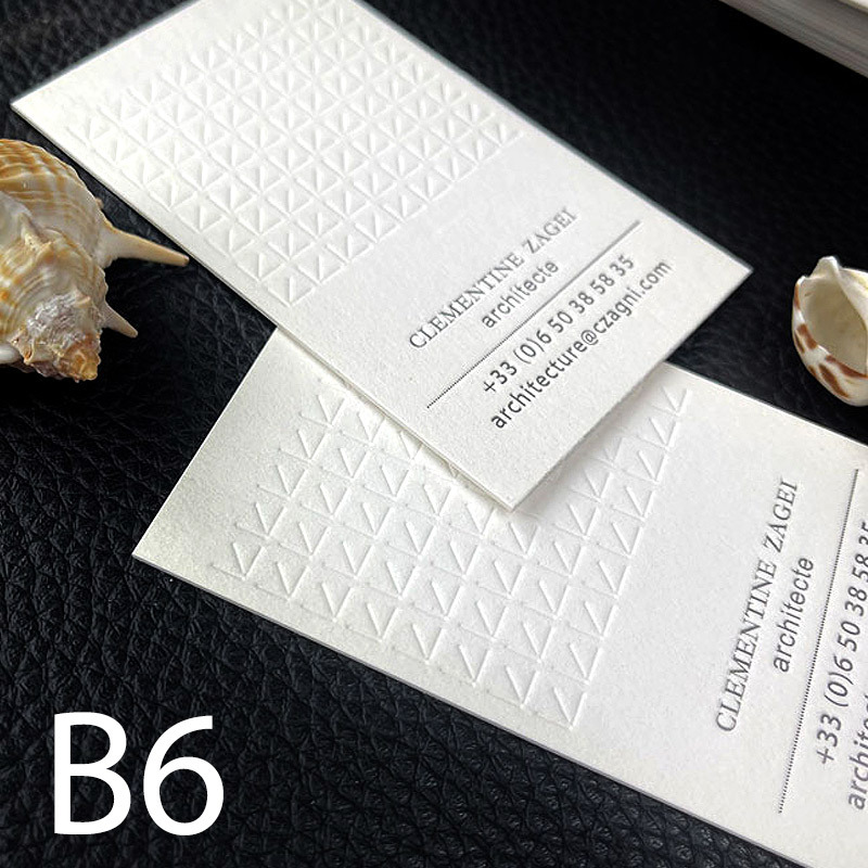 High-end Custom Business cards  Two-colour gravure on front / Monochrome gravure on front +Reverse monochrome
