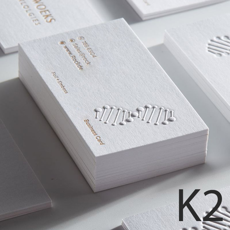 K1- k2 Top private custom business cards special paper cotton card gilding concave and convex customization From200Pcs
