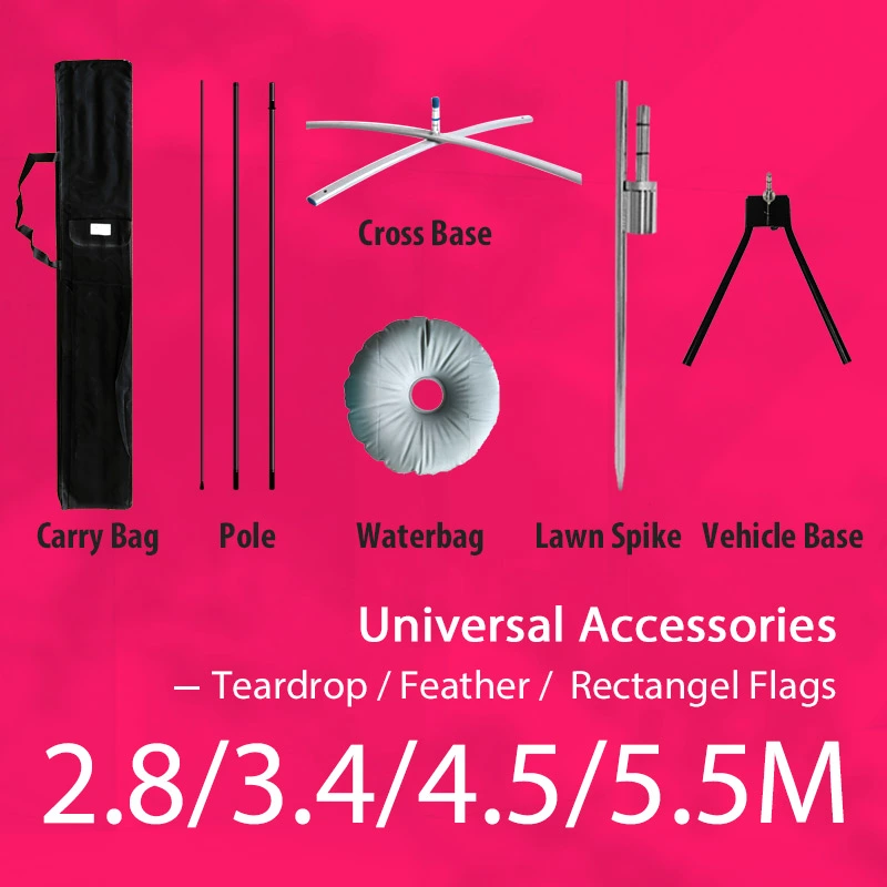 Universal Accessories TeardropFlag / FeatherFlag /  Rectangel Flag  2.8/3.4/4.5/5.5M