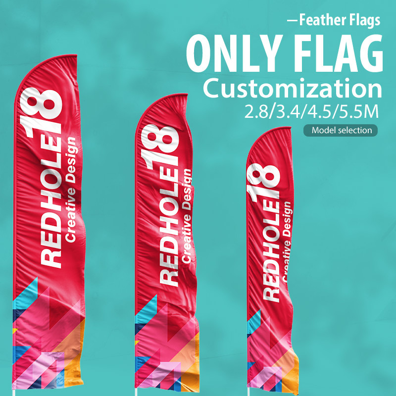Customized  - Feather Flags (Single side / Double side - -Only flag )  2.8/3.4/4.5/5.5M Selection