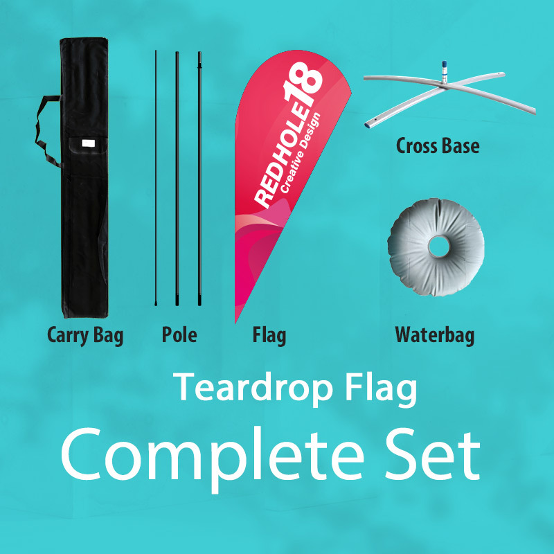 Customized-Teardrop Flags (single side - Complete set )  2.8/3.4/4.5/5.5M Selection