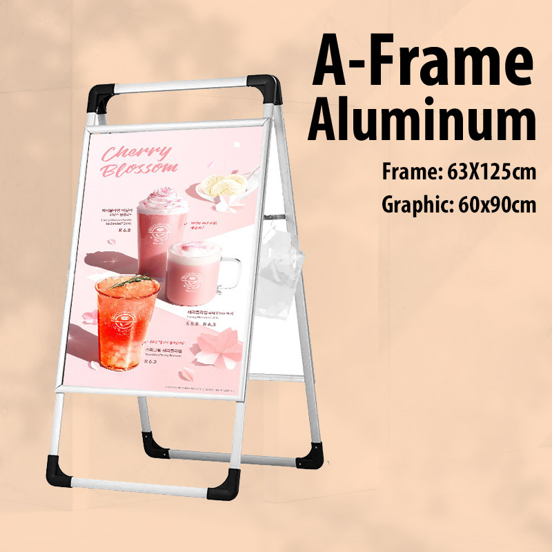 A-Frame aluminian complete set (Fram+ 2Pcs Print PVC expansion sheet), portability and resistant to rust