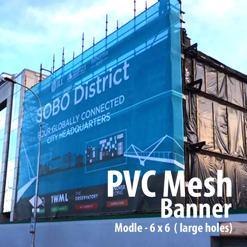 Outdoor Mesh Banner (Vinyl) 6 x 6 Mesh Panels ( large holes) single side