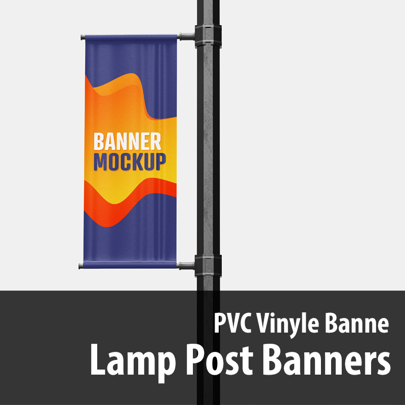 Lamp Post Banners - Custom Street Pole Vinyl Lamp Post Advertising Banners Printing Durable / single