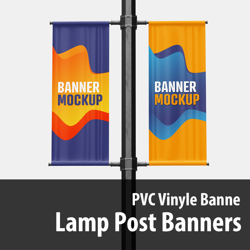 Lamp Post Banners - Custom Street Pole Vinyl Lamp Post Advertising Banners Printing Durable / single