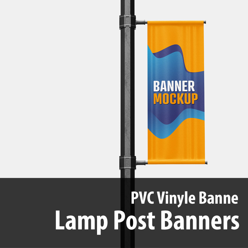 Lamp Post Banners - Custom Street Pole Vinyl Lamp Post Advertising Banners Printing Durable / single