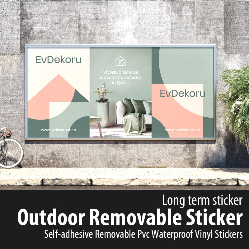 Outdoor removable sticker. Long term sticker self-adhesive Removable Pvc Waterproof Vinyl Stickers For Outdoor Advertising