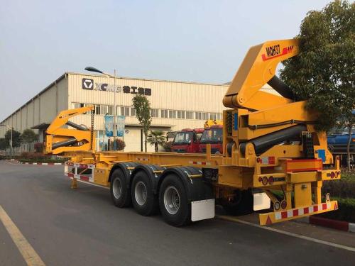 Self-lifting container semi trailer