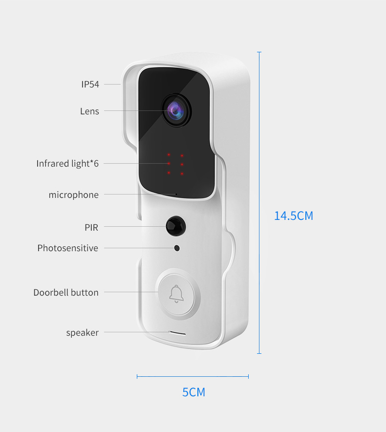 IP DOORBELL CAMERA WITH REMOTE VIDEO CALL SUPPORT 128GB SD CARD