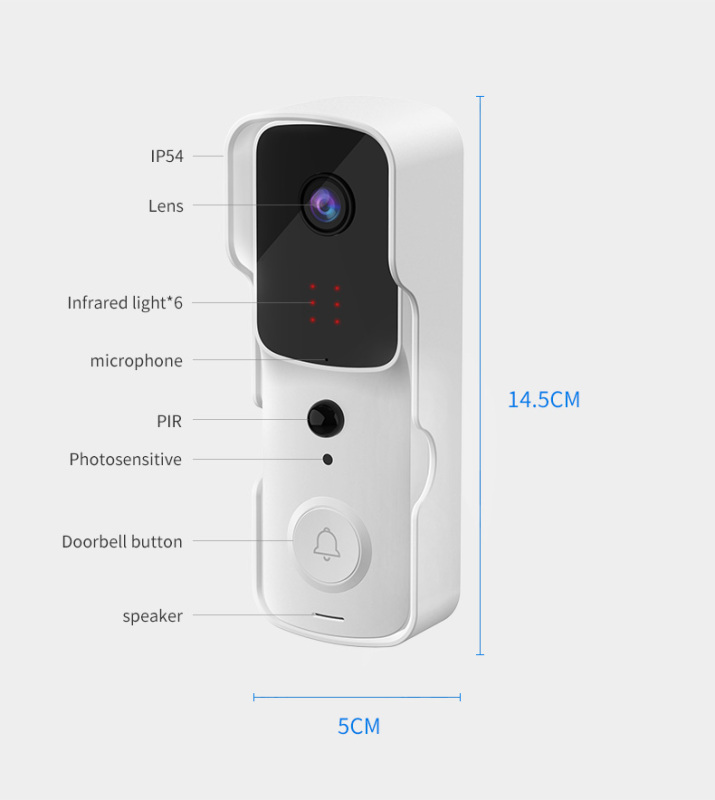 IP DOORBELL CAMERA WITH REMOTE VIDEO CALL SUPPORT 128GB SD CARD