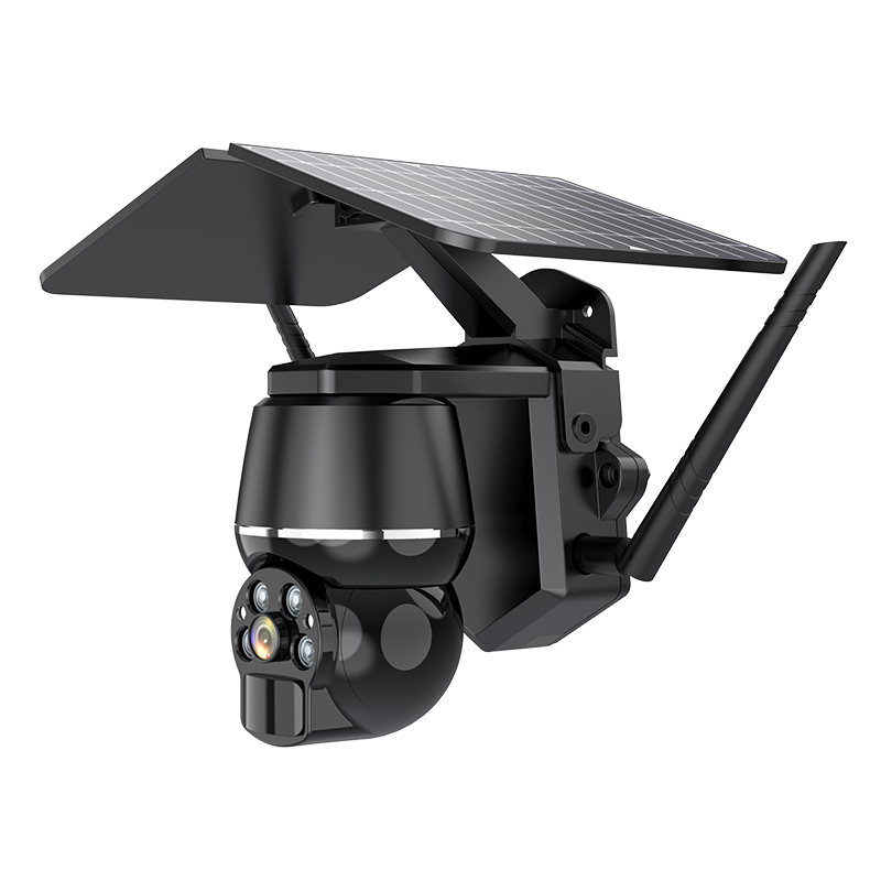 Built-in MIC and speaker support two-way intercom Security camera with solar 400W 1440P main control