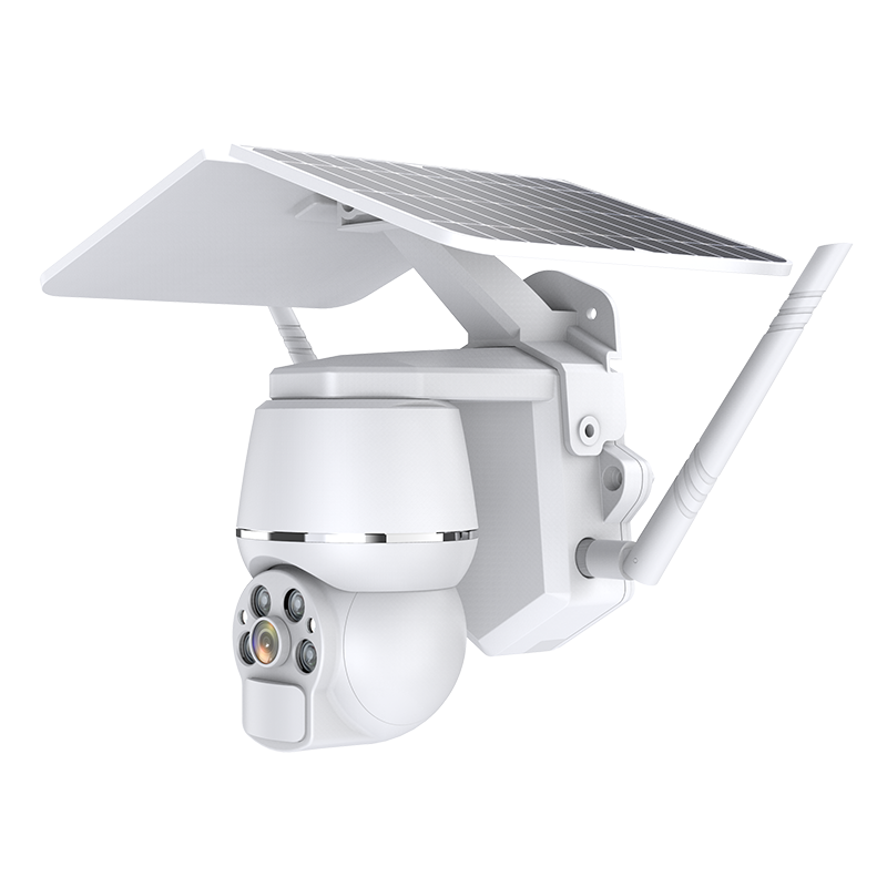 Built-in MIC and speaker support two-way intercom Security camera with solar 400W 1440P main control