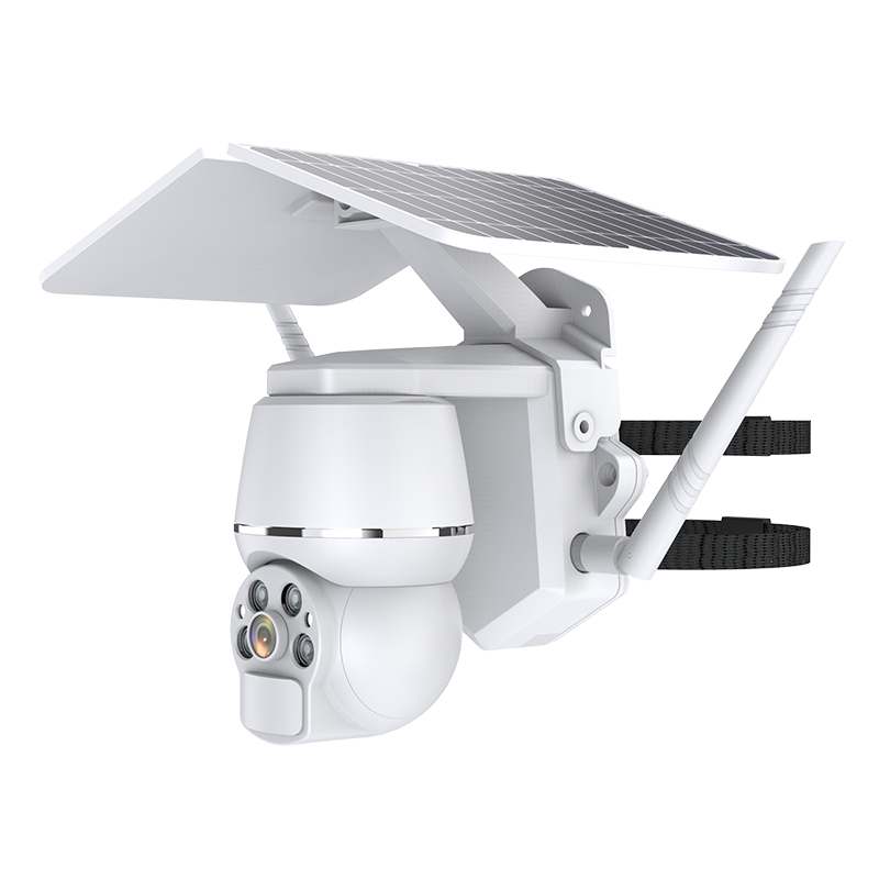 Built-in MIC and speaker support two-way intercom Security camera with solar 400W 1440P main control