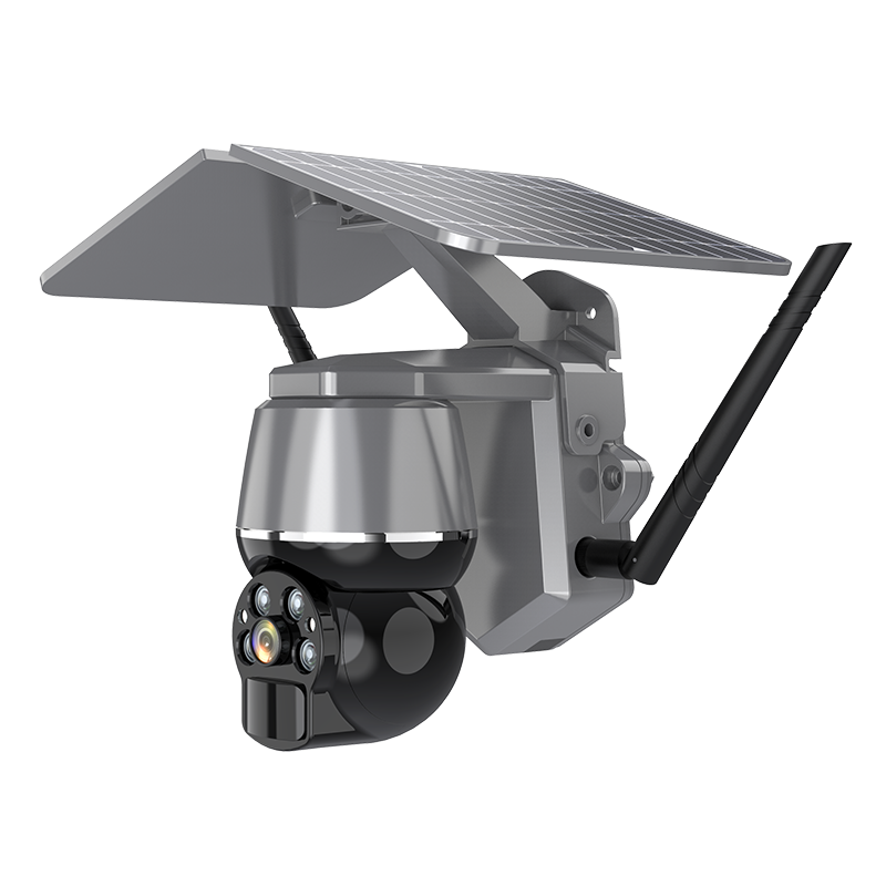 Built-in MIC and speaker support two-way intercom Security camera with solar 400W 1440P main control