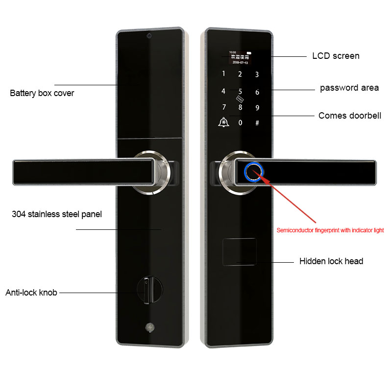 Tuya Smart Lock For Security Door Wooden Door