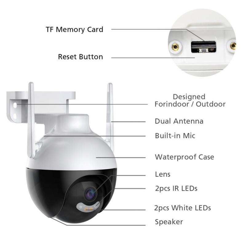 5MP Ultraclear Intelligent Full colar outdoor wifi camera night vision network Camera