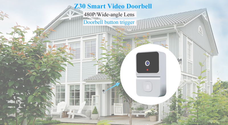 Smart night Vision button trigger doorbell camera with monitor Wide angel lens Two way audio Tuya video Door bell