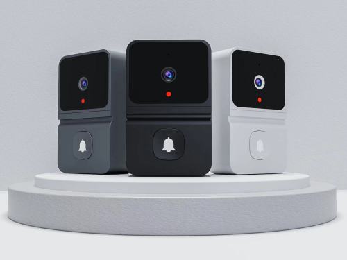 Smart night Vision button trigger doorbell camera with monitor Wide angel lens Two way audio Tuya video Door bell